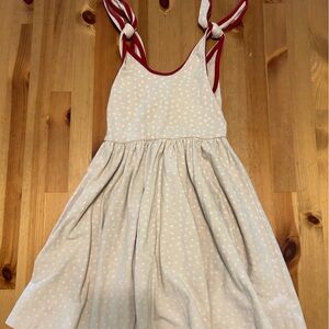 Charming Cream Polka Dot Kids Casual Dress